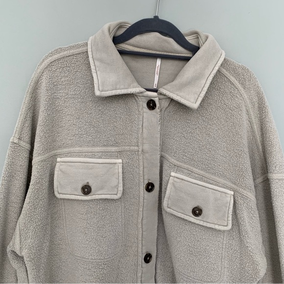 Free People We The Free Peached Twill Shirt Jacket long sleeve button front - Picture 5 of 13